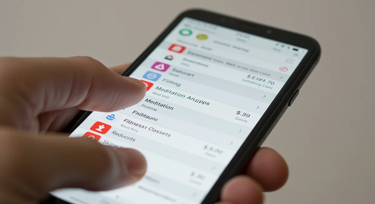 Budgeting app managing self-care expenses