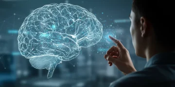 Abstract representation of cognitive biases influencing decision-making in a digital brain.