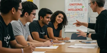 College students learning emotional intelligence skills