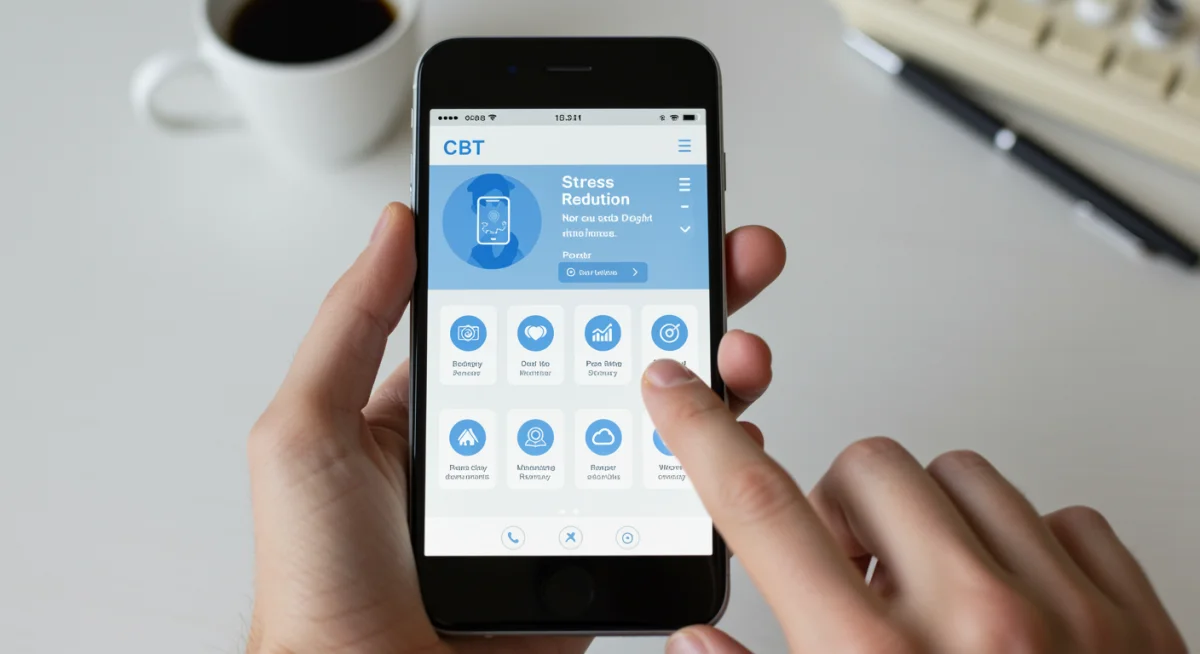 Digital CBT app for stress management on smartphone