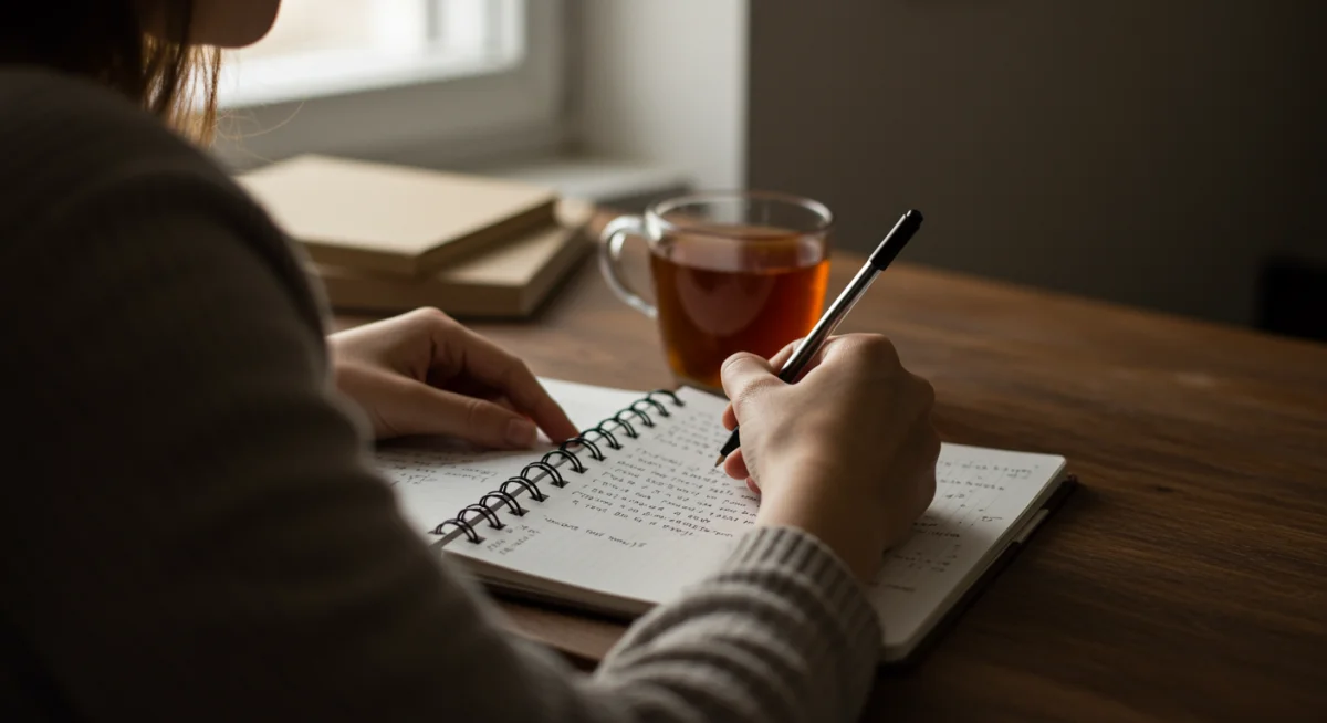 Person journaling to identify and understand emotional triggers