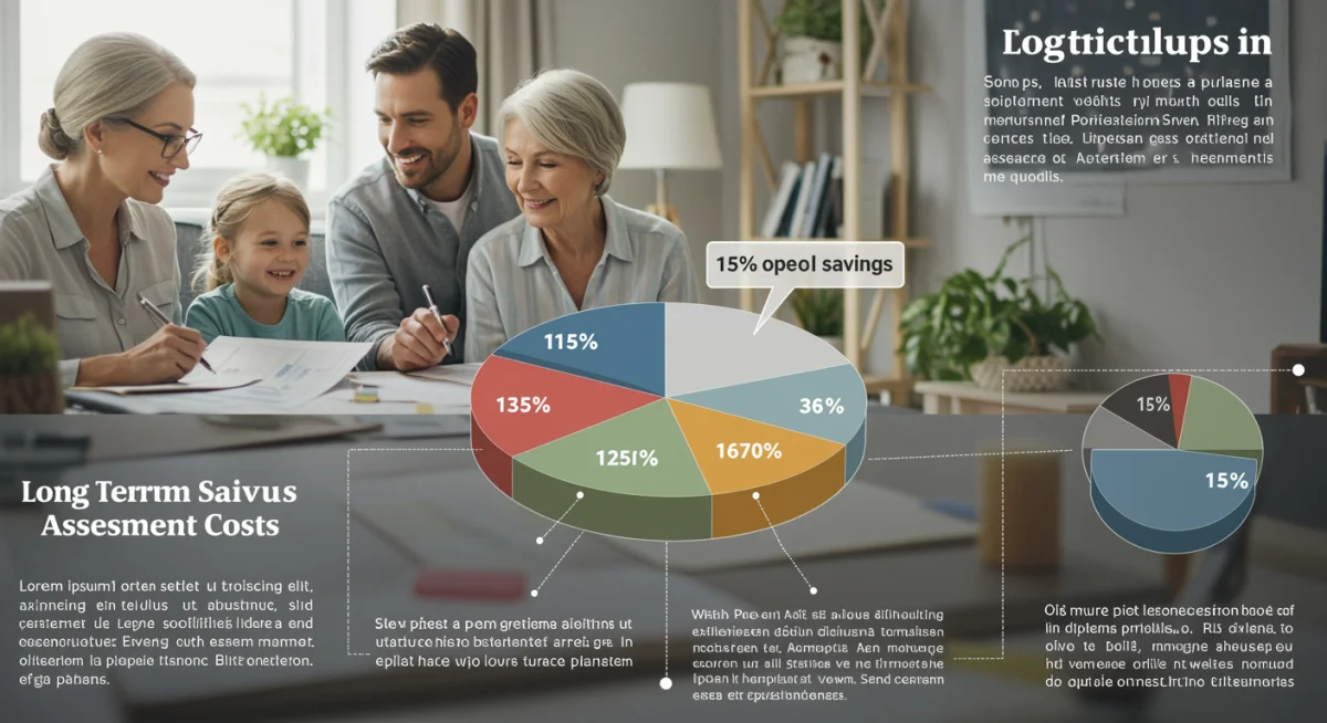 Infographic showing 15% long-term care cost savings from early cognitive assessment.