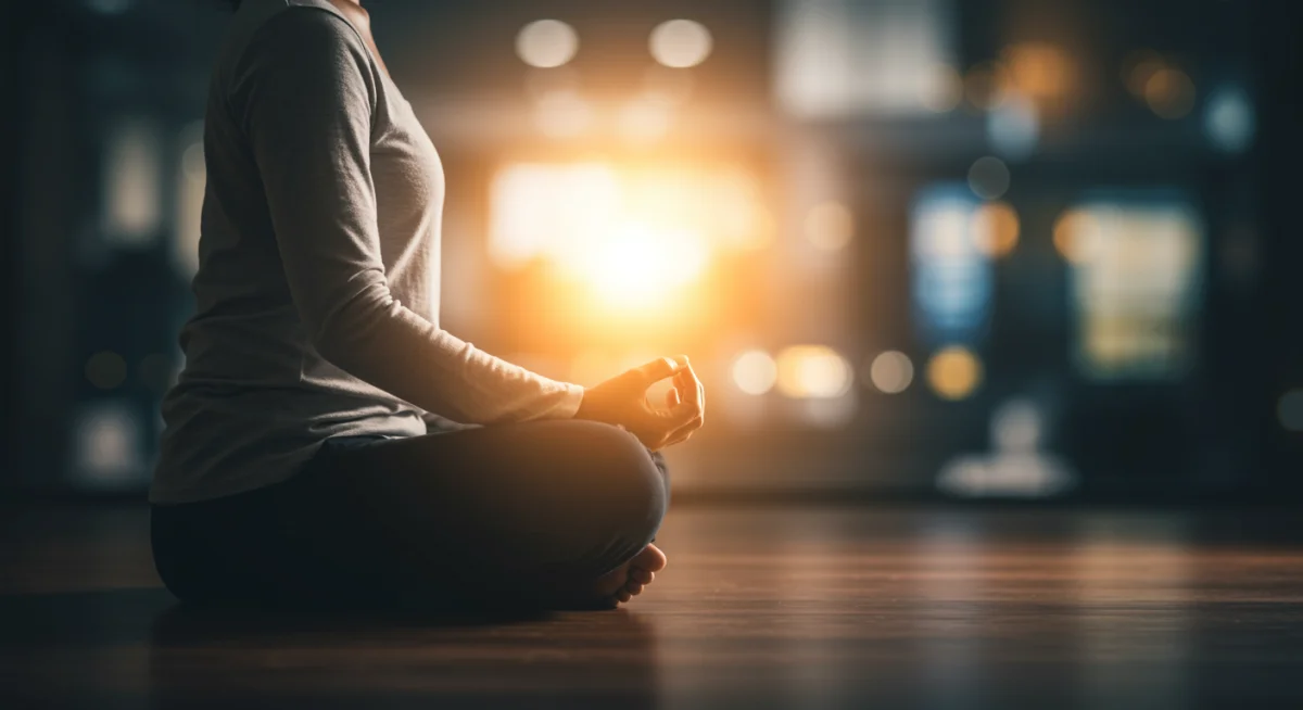 Individual practicing mindfulness for emotional regulation