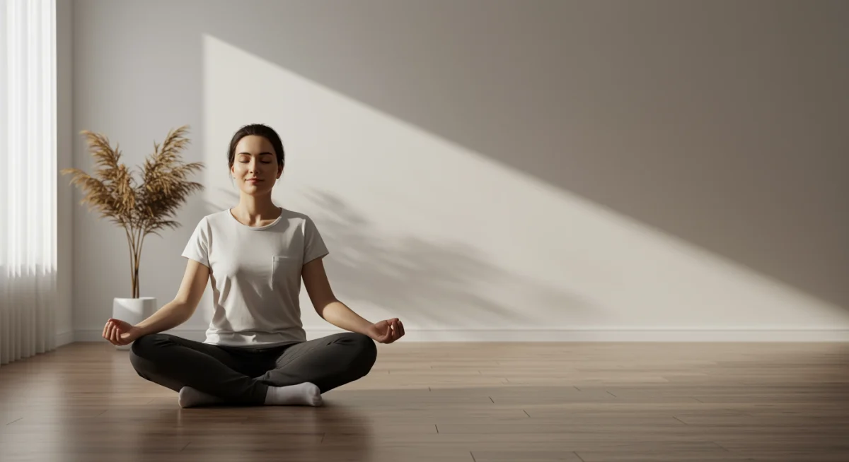 Individual practicing mindfulness meditation for stress reduction