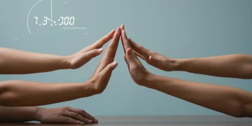 Person confidently saying no to multiple requests, symbolizing boundary setting and self-care.