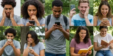 Young adults navigating social media's impact on emotional well-being in the US.