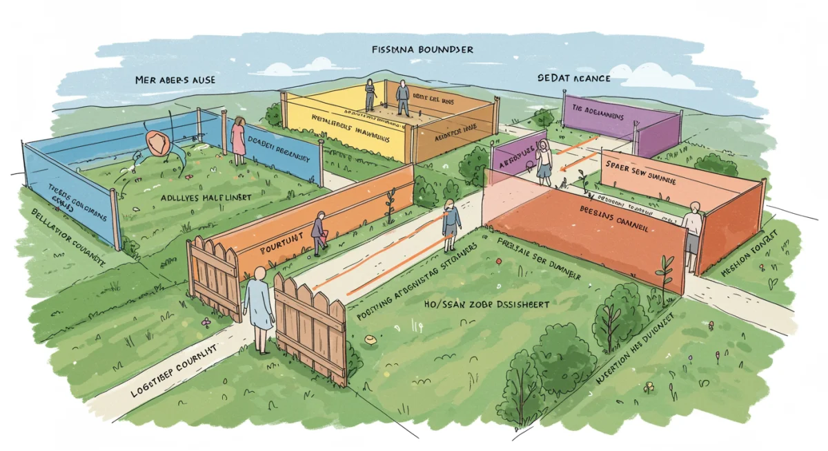 Infographic showing different types of emotional boundaries and personal space.