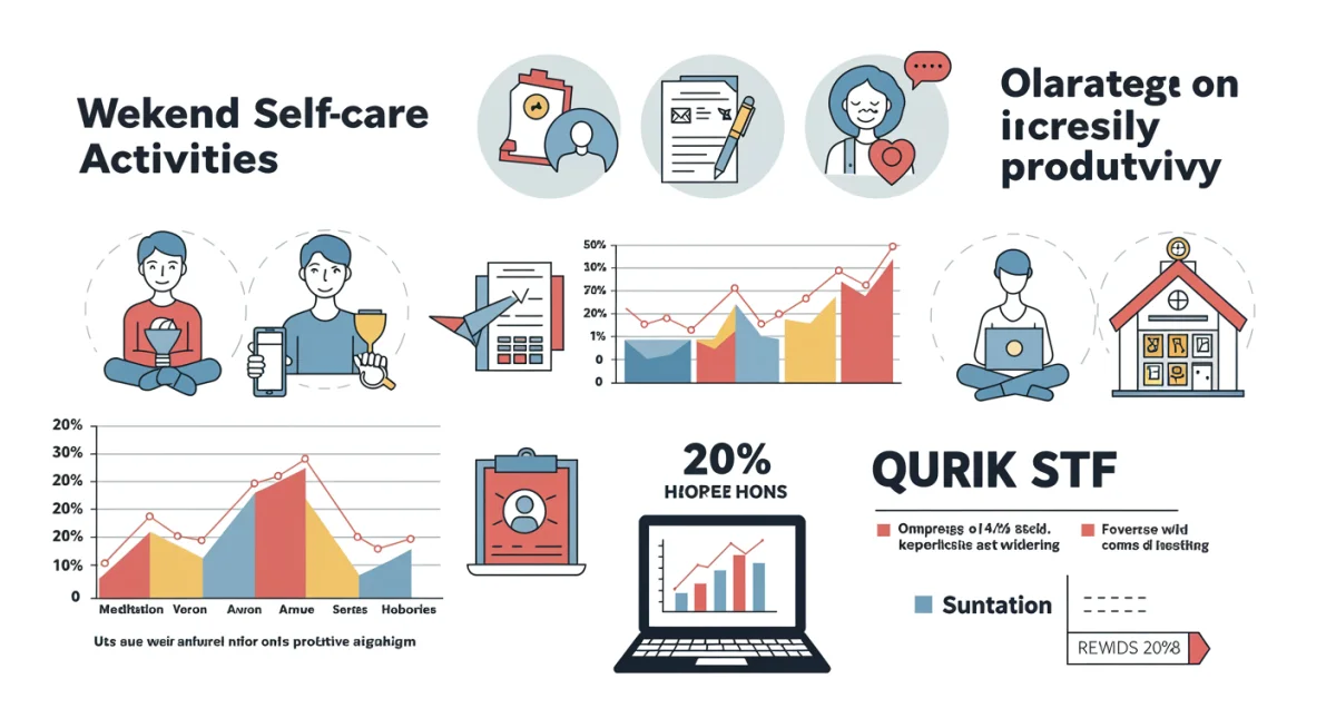 Infographic showing a 20% productivity boost from weekend self-care activities.