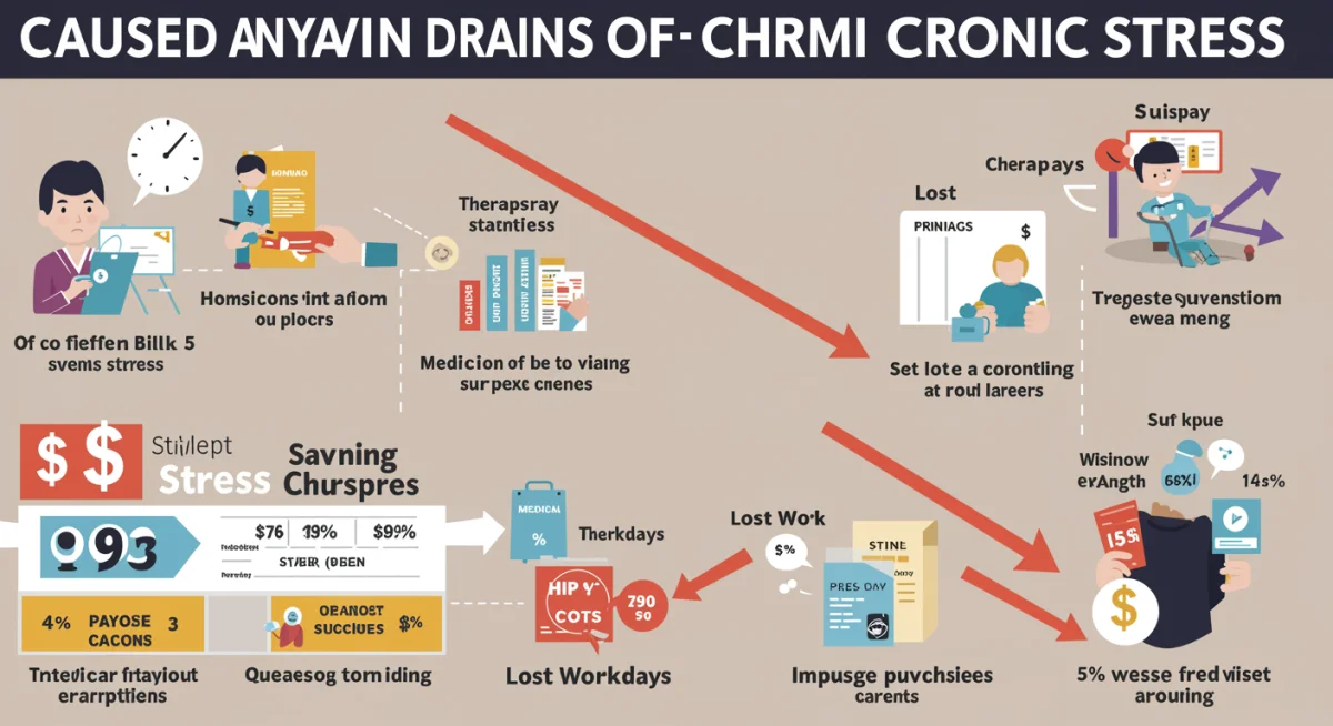 Infographic illustrating financial drains from chronic stress.