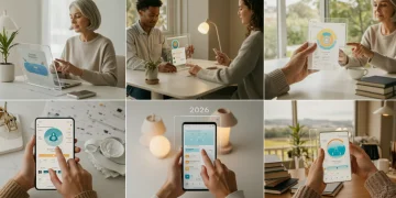 People using 2026 stress relief apps on devices for mental well-being