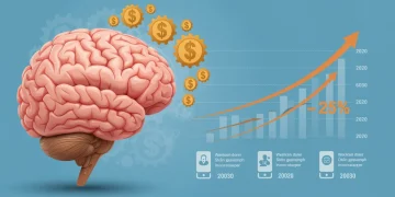 Brain infographic showing financial savings from cognitive health