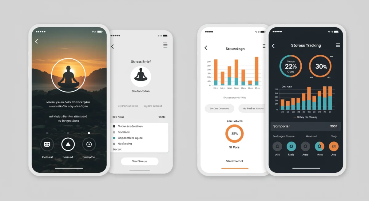 Side-by-side comparison of two stress relief app interfaces